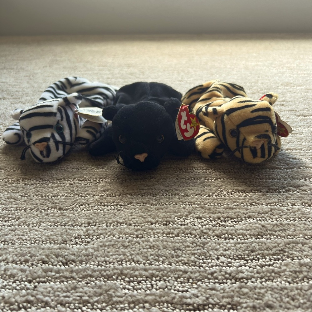 Ty Beanie Babies Blizzard, Velvet and Stripes